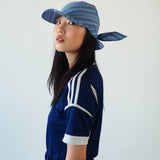 Brim Scarf in Blue Stripe Poplin - CLYDE