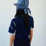 Brim Scarf in Blue Stripe Poplin - CLYDE