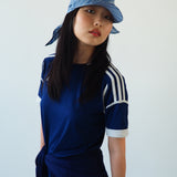 Brim Scarf in Blue Stripe Poplin - CLYDE