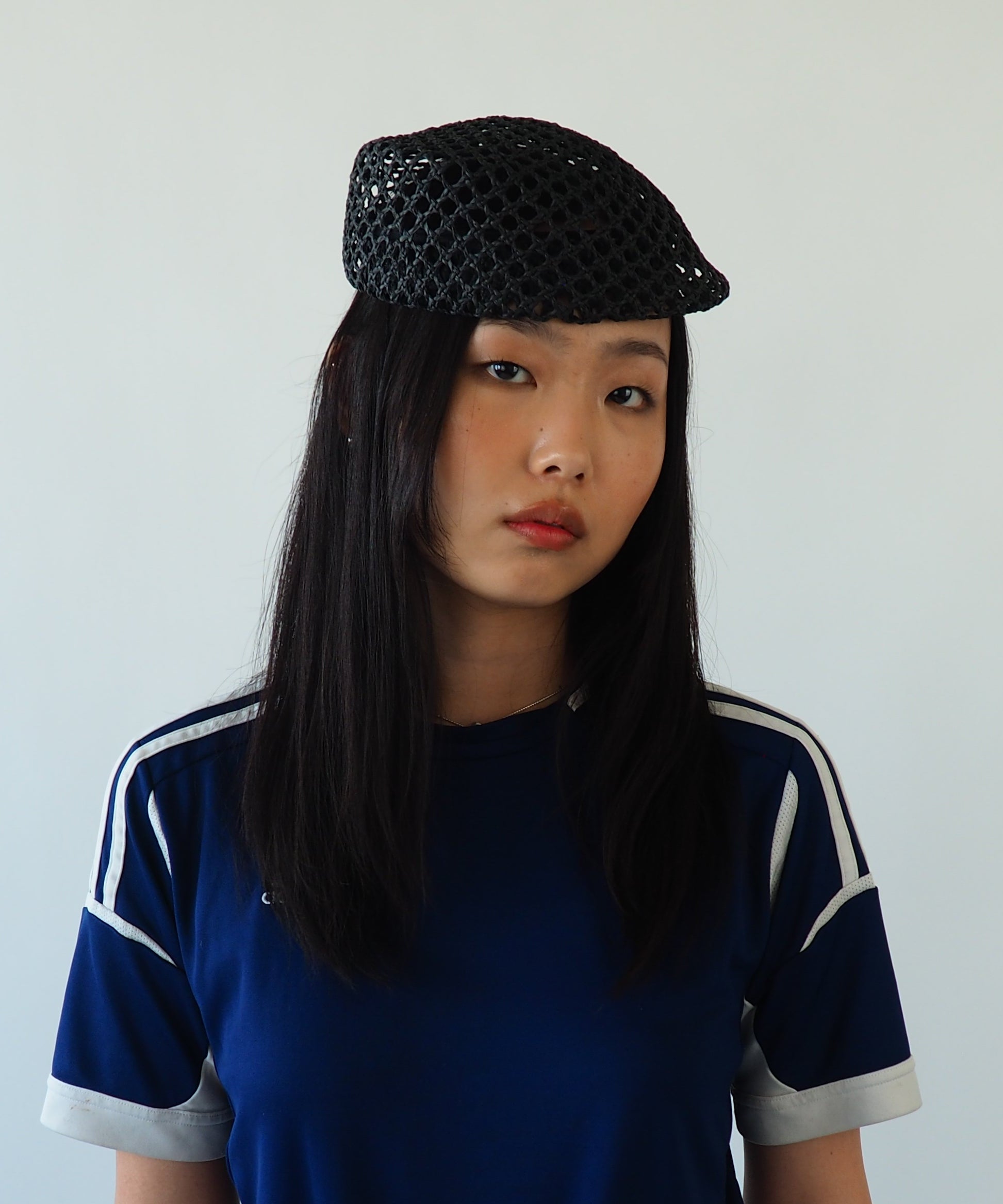 Net Beret in Black Toyo - CLYDE