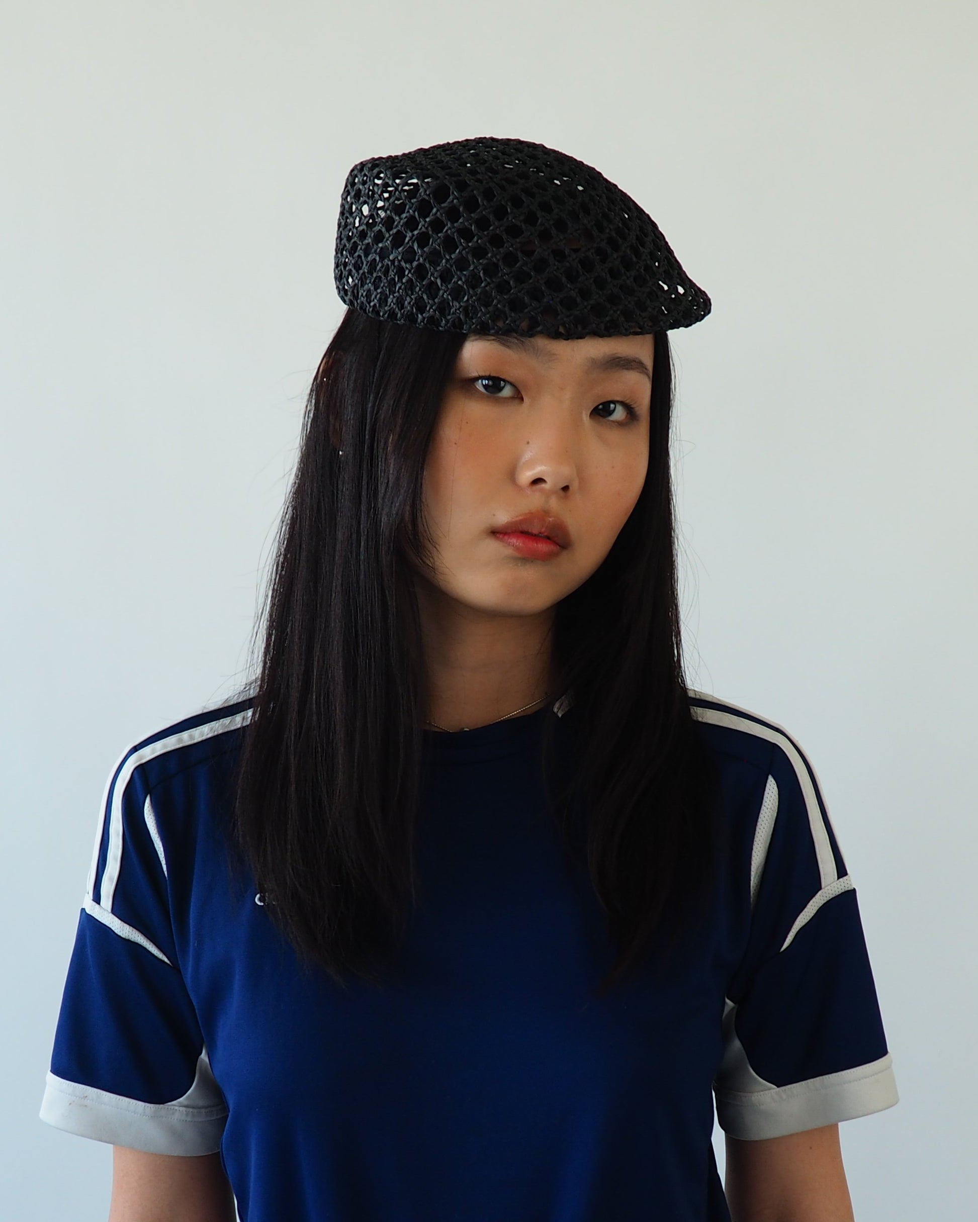 Net Beret in Black Toyo - CLYDE