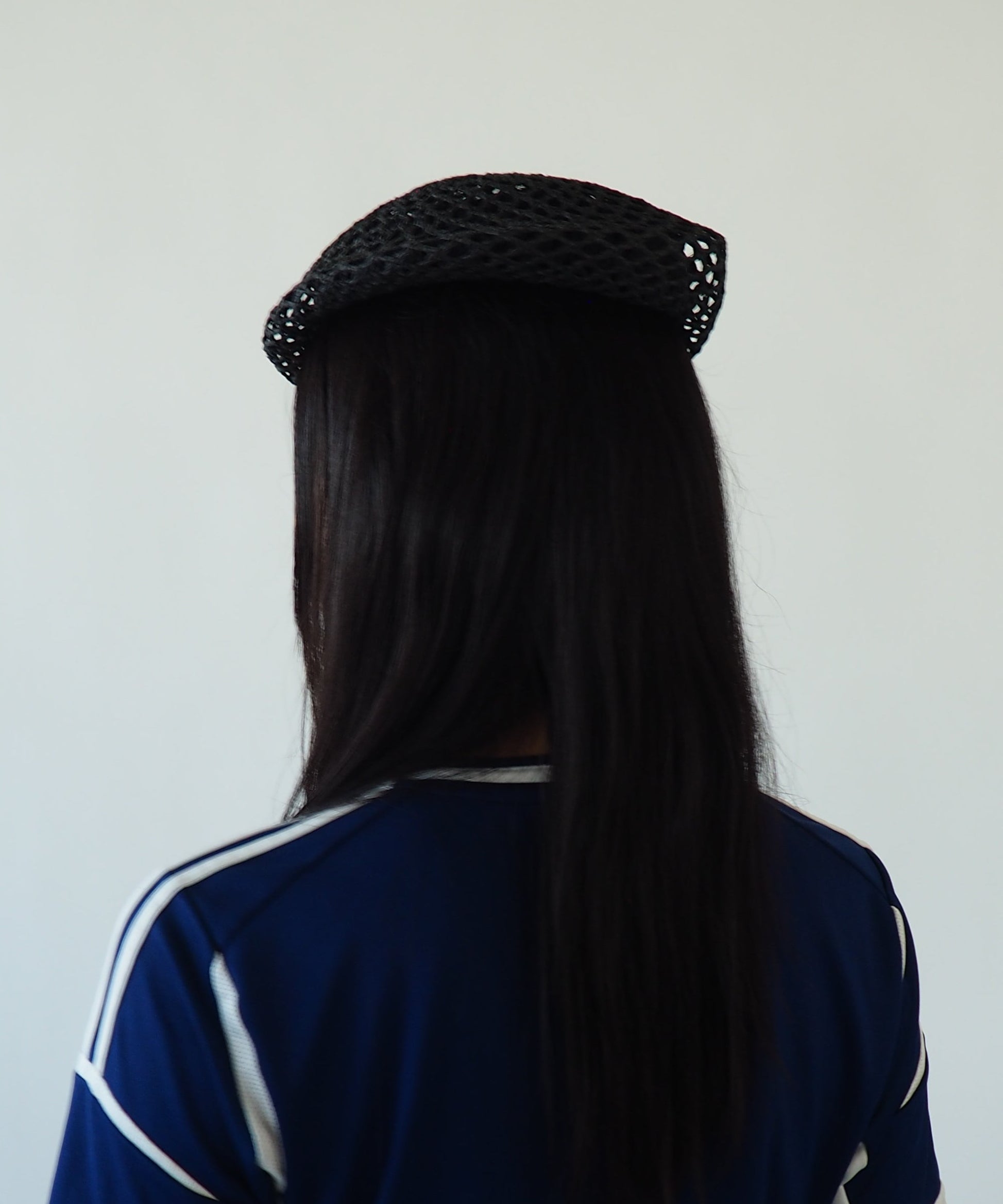 Net Beret in Black Toyo - CLYDE