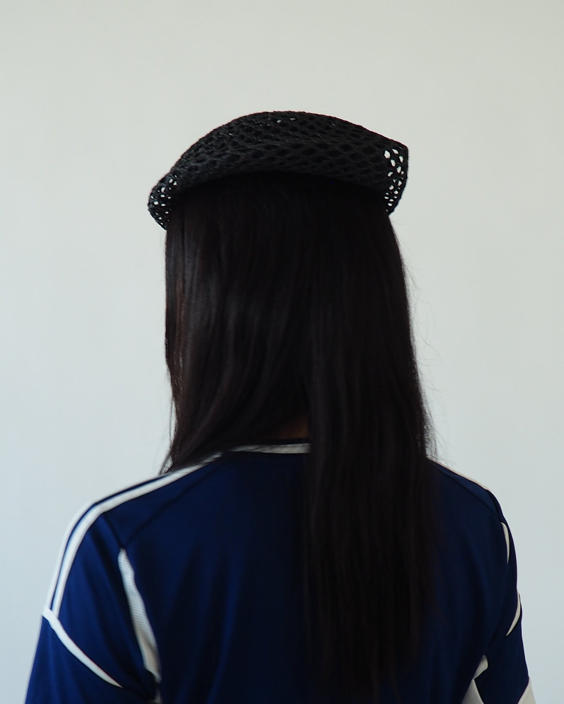 Net Beret in Black Toyo - CLYDE