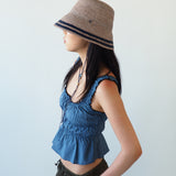 Aries Hat in Grey w. Navy Stripes - CLYDE