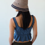 Aries Hat in Grey w. Navy Stripes - CLYDE