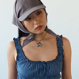 Brim Scarf in Chocolate Gingham Poplin - CLYDE