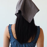 Brim Scarf in Chocolate Gingham Poplin - CLYDE