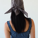 Brim Scarf in Chocolate Gingham Poplin - CLYDE