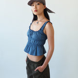 Brim Scarf in Chocolate Gingham Poplin - CLYDE