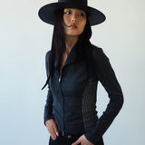 Cielo Hat w. Shade in Black Toquilla Straw