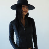 Cielo Hat w. Shade in Black Toquilla Straw