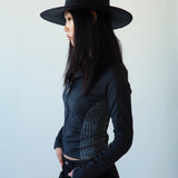 Cielo Hat in Black Toquilla Straw
