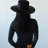 Cielo Hat in Black Toquilla Straw