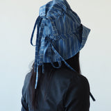 Moth Hat in Blue Stripe Poplin - CLYDE