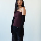 Moonlight Opera Gloves in Black Suede Lambskin - CLYDE