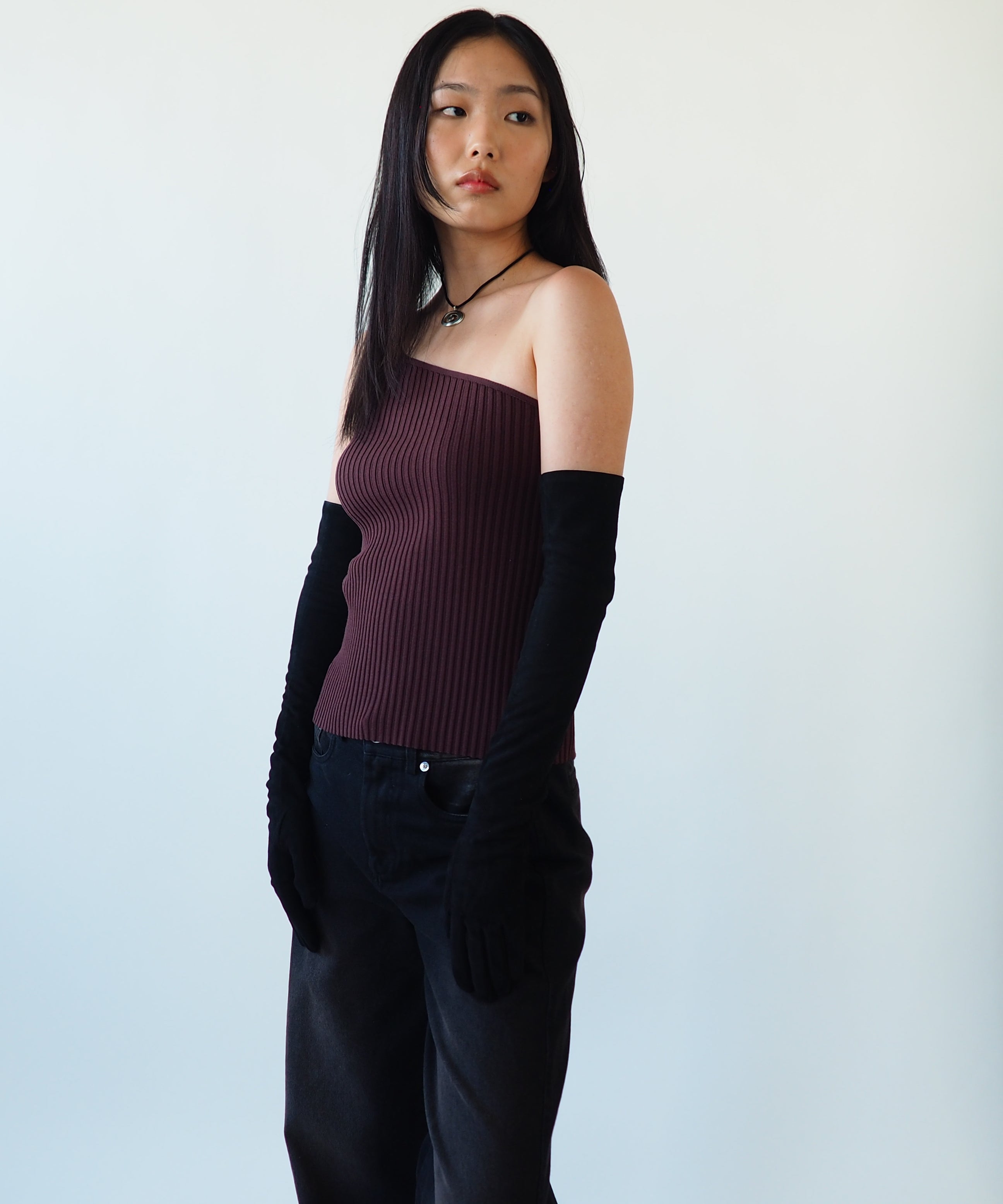 Moonlight Opera Gloves in Black Suede Lambskin - CLYDE