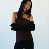 Moonlight Opera Gloves in Black Suede Lambskin - CLYDE
