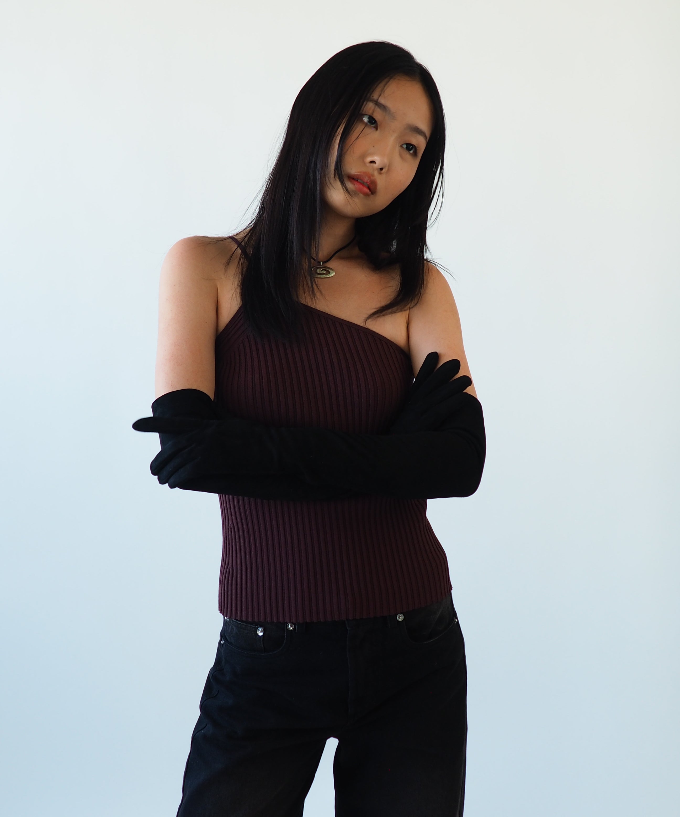 Moonlight Opera Gloves in Black Suede Lambskin - CLYDE