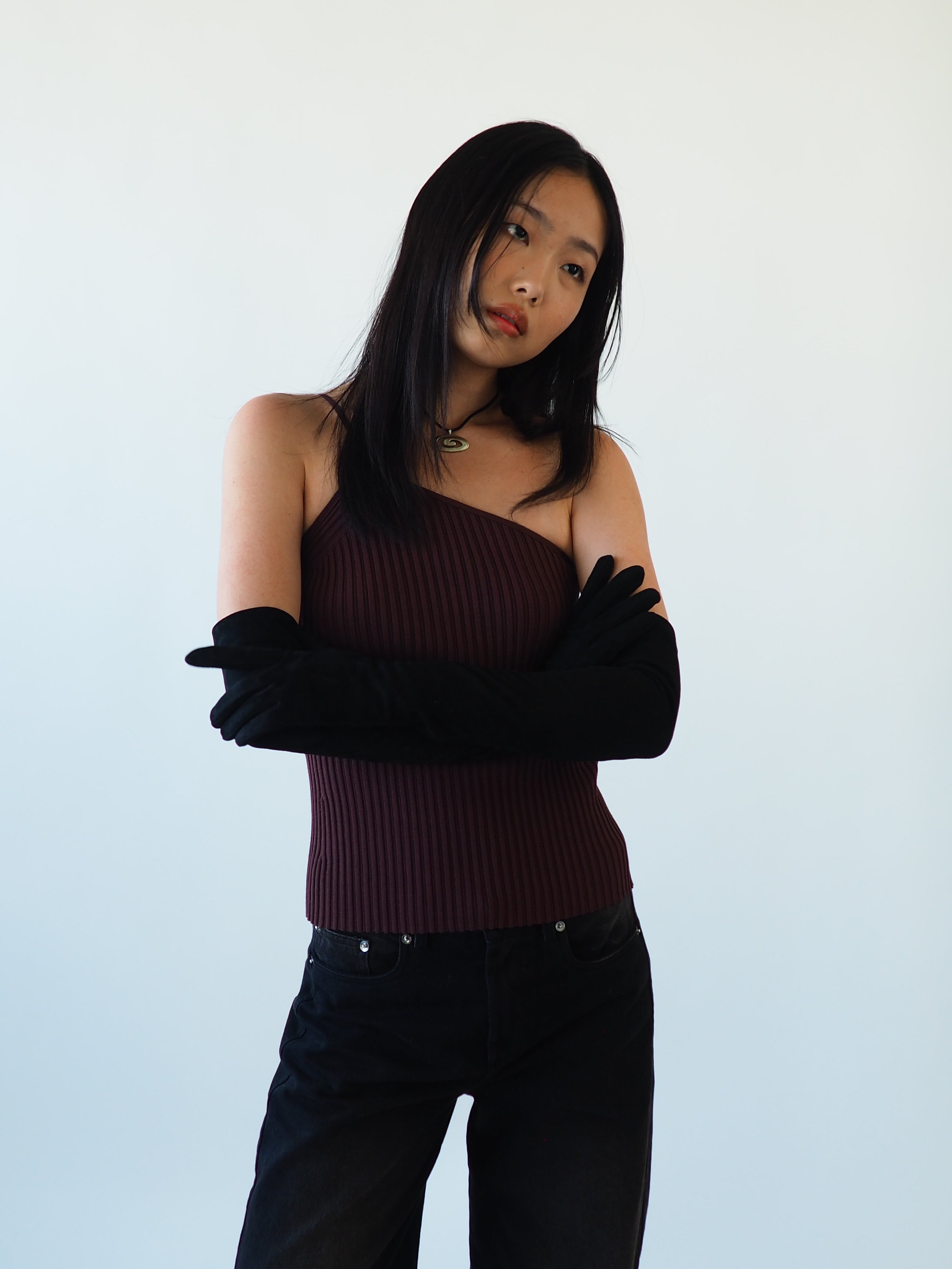 Moonlight Opera Gloves in Black Suede Lambskin - CLYDE