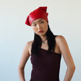 Vita Scarf in Red Perforated Lambskin - CLYDE