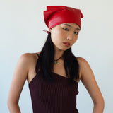 Vita Scarf in Red Perforated Lambskin - CLYDE