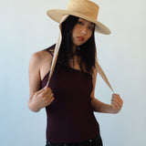 Cielo Hat w. Shade in Tan Toquilla Straw - CLYDE