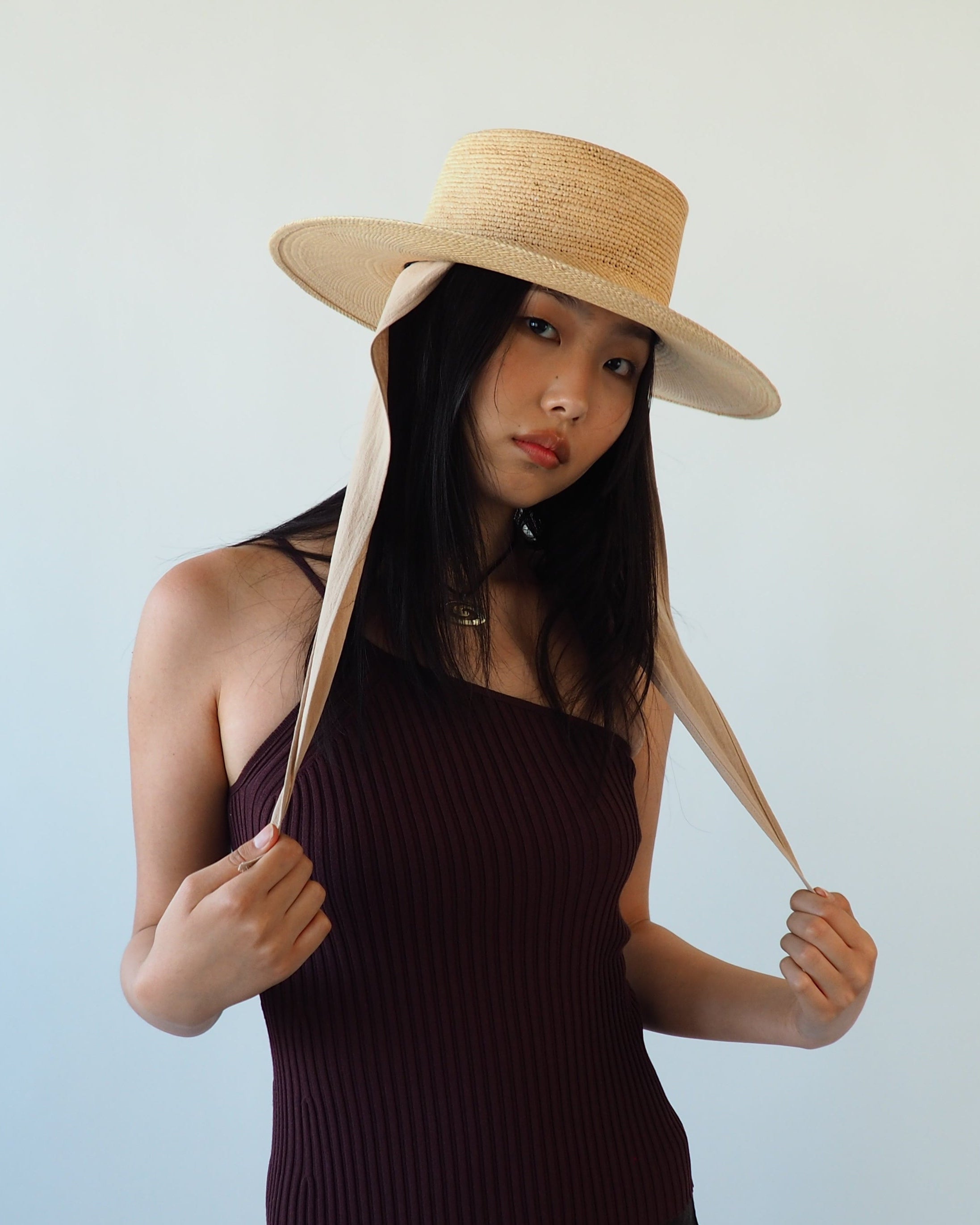 Cielo Hat w. Shade in Tan Toquilla Straw - CLYDE