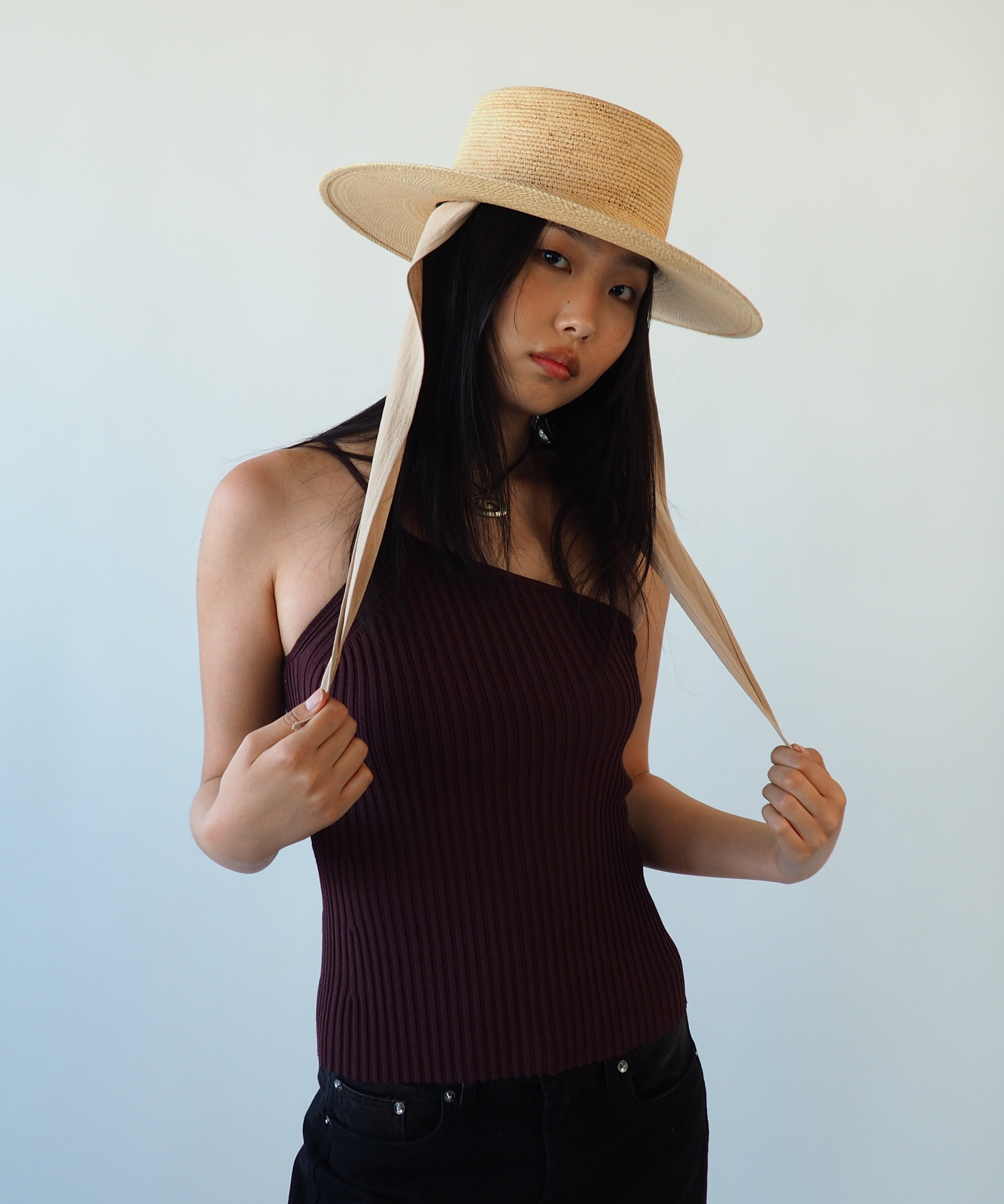 Cielo Hat w. Shade in Tan Toquilla Straw - CLYDE