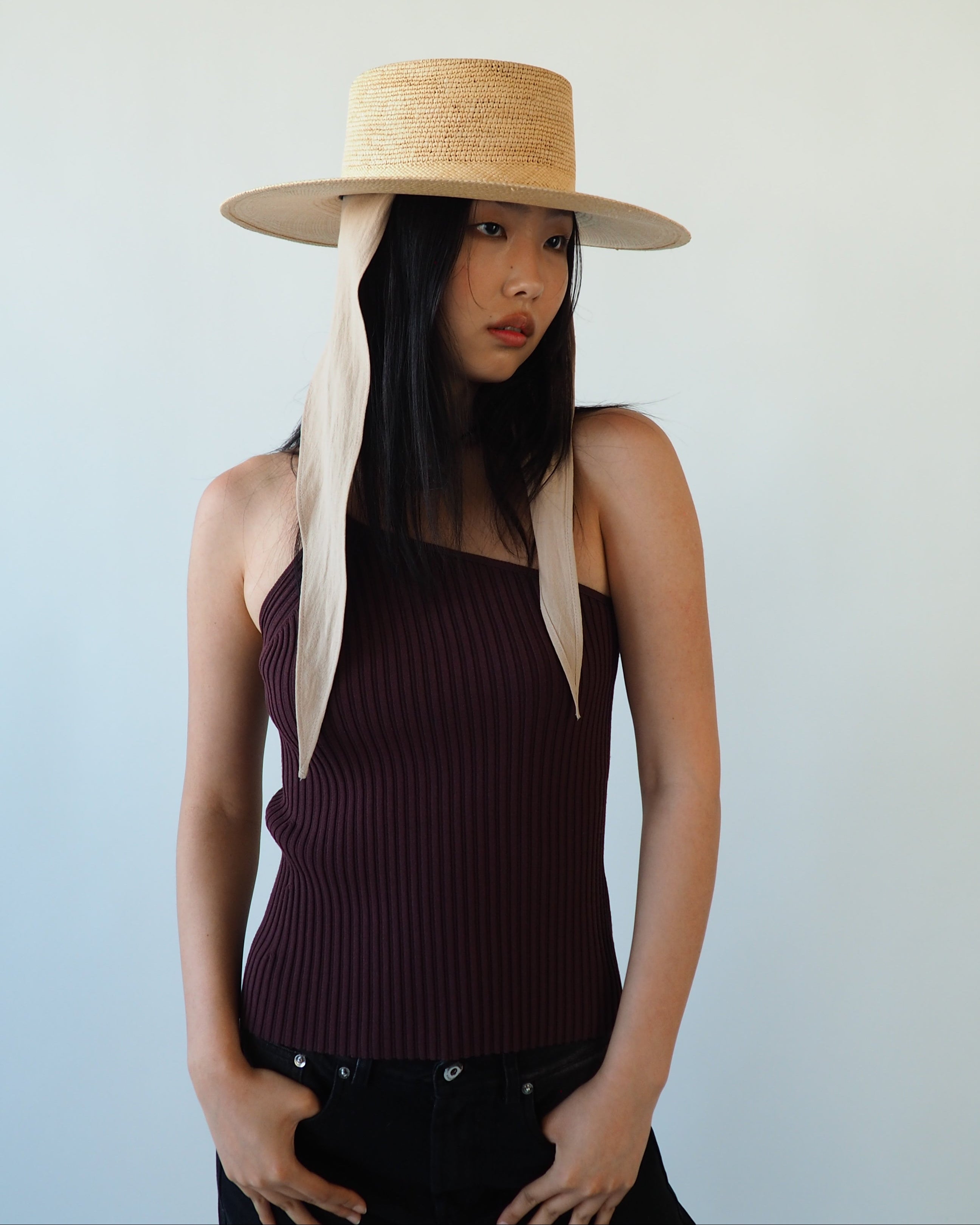 Cielo Hat w. Shade in Tan Toquilla Straw - CLYDE