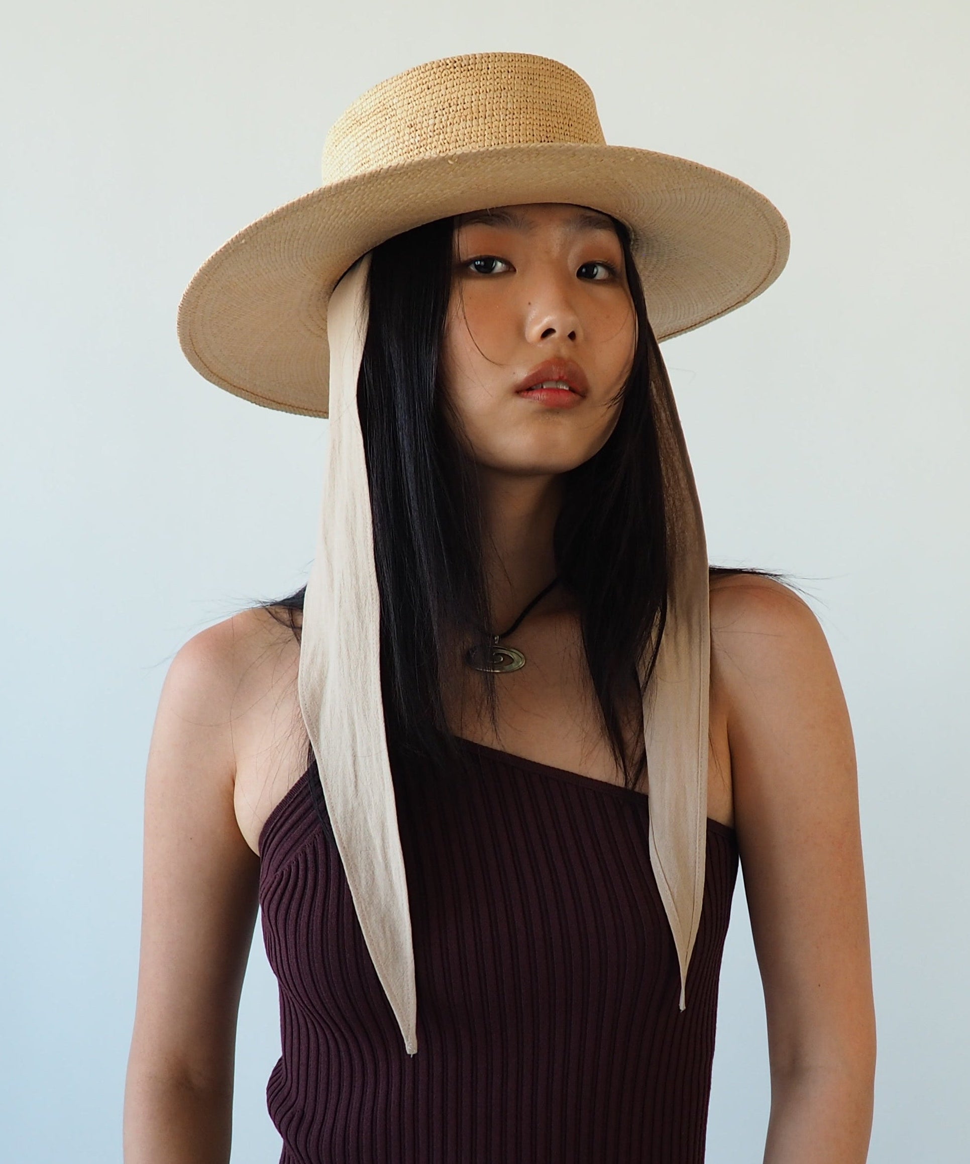Cielo Hat w. Shade in Tan Toquilla Straw - CLYDE