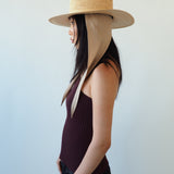 Cielo Hat w. Shade in Tan Toquilla Straw - CLYDE