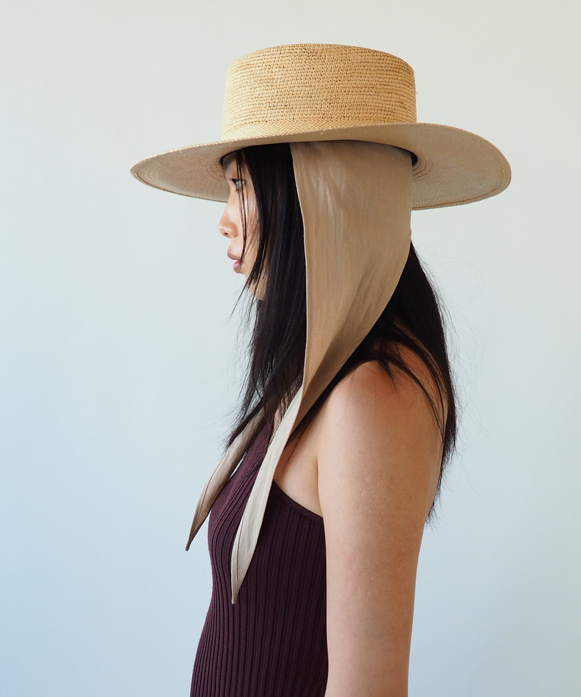 Cielo Hat w. Shade in Tan Toquilla Straw - CLYDE