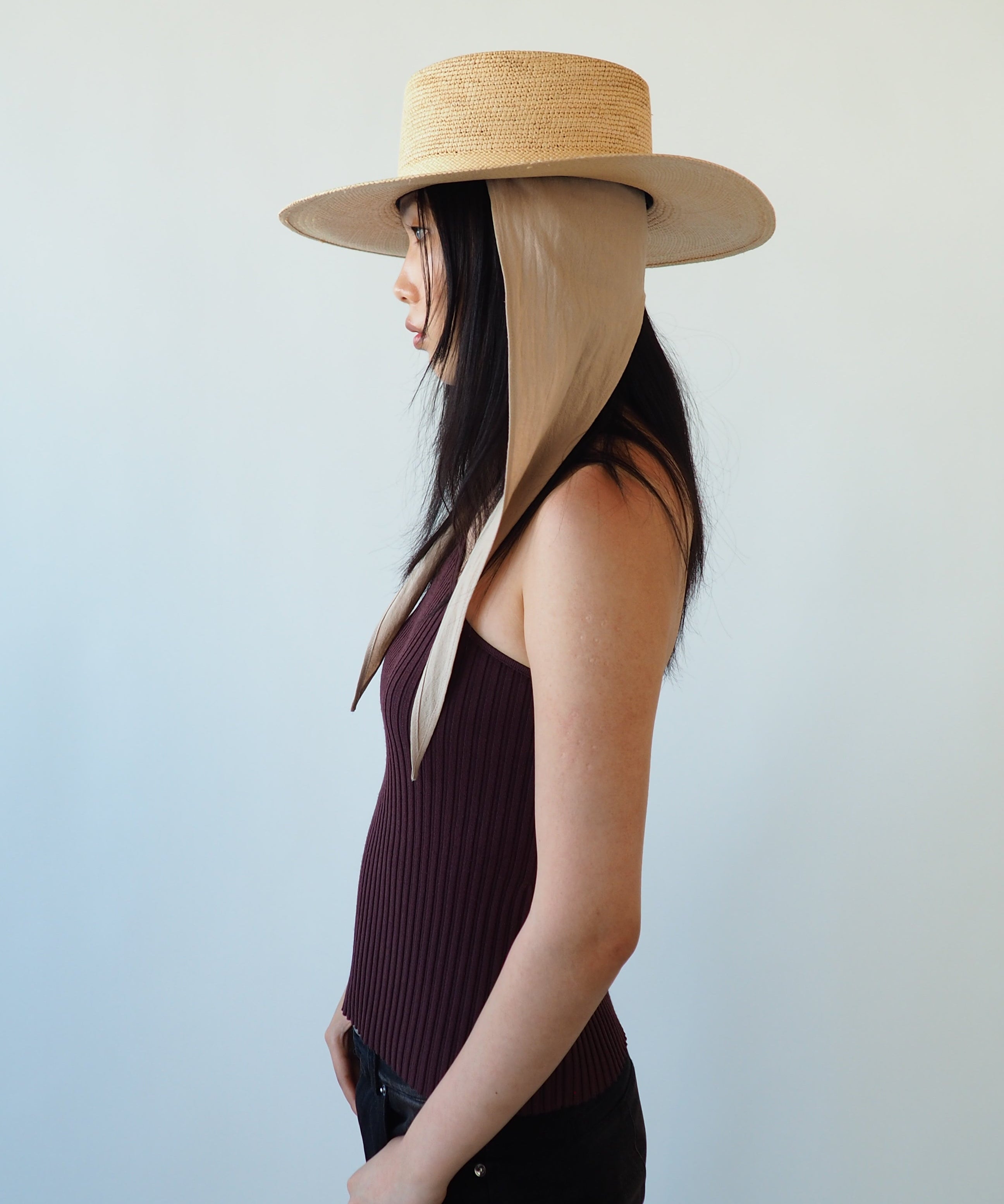 Cielo Hat w. Shade in Tan Toquilla Straw - CLYDE