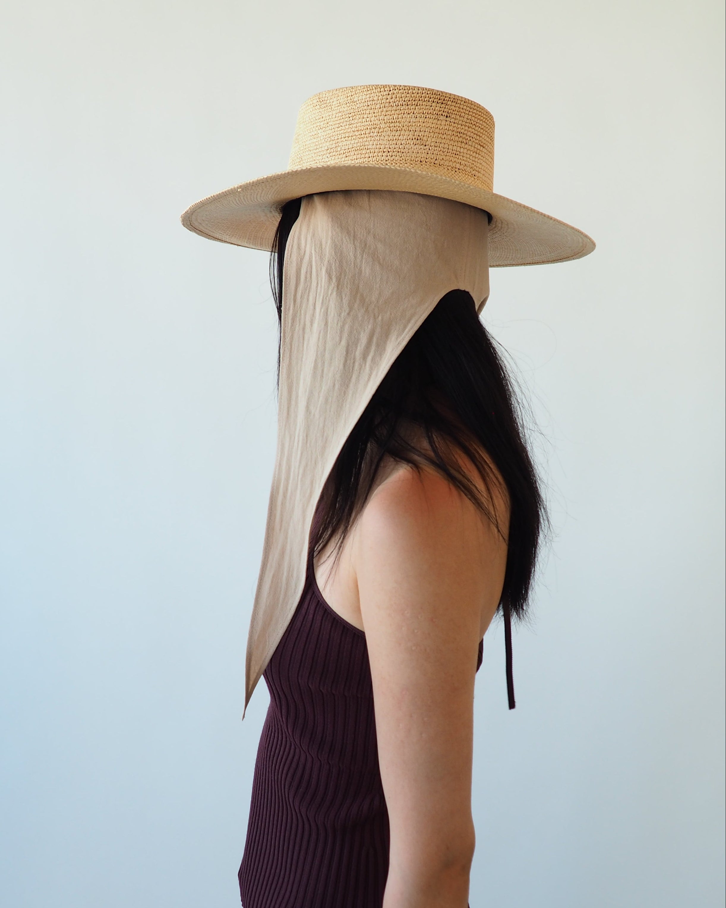 Cielo Hat w. Shade in Tan Toquilla Straw - CLYDE