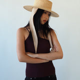 Cielo Hat w. Shade in Tan Toquilla Straw - CLYDE