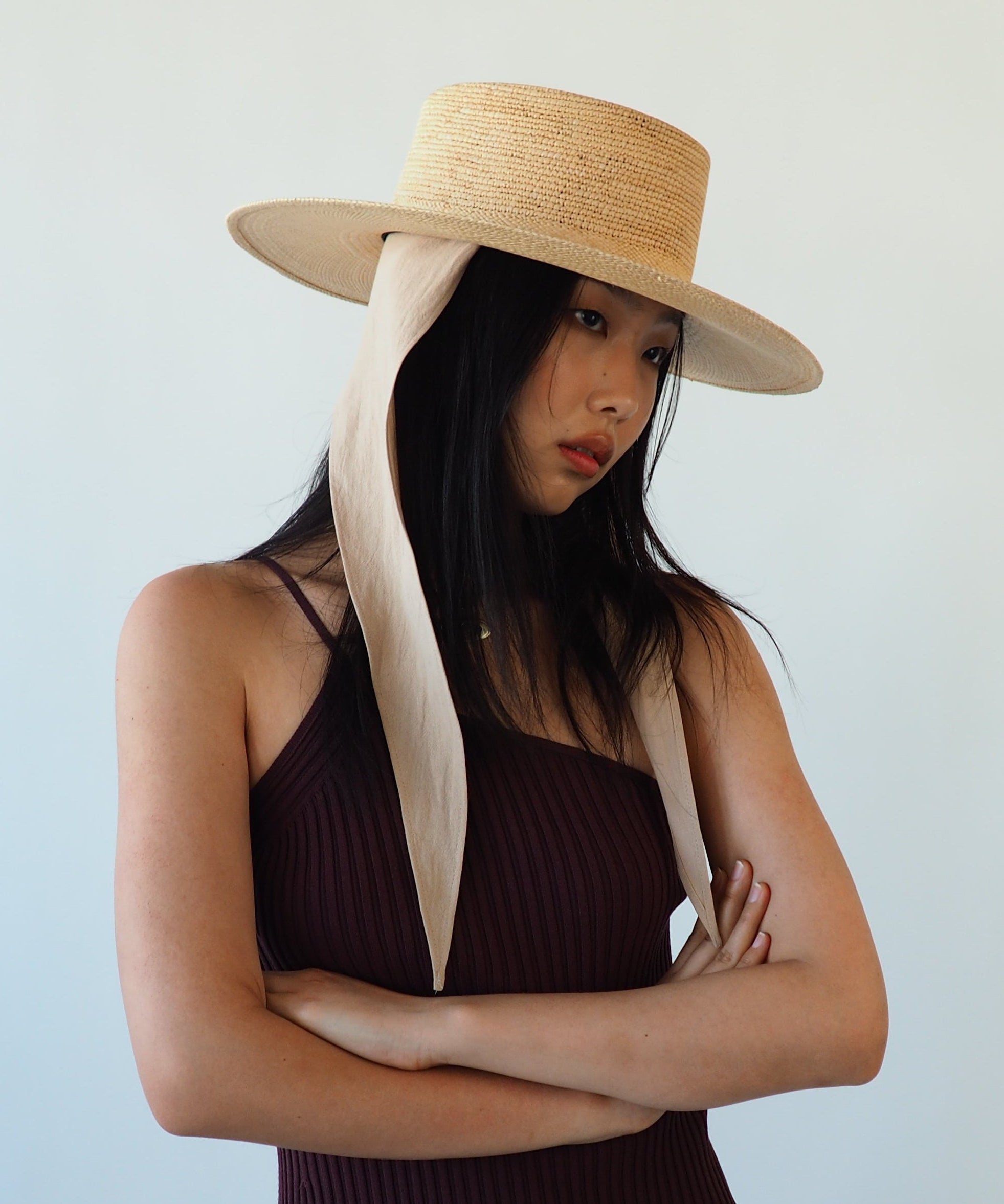 Cielo Hat w. Shade in Tan Toquilla Straw - CLYDE