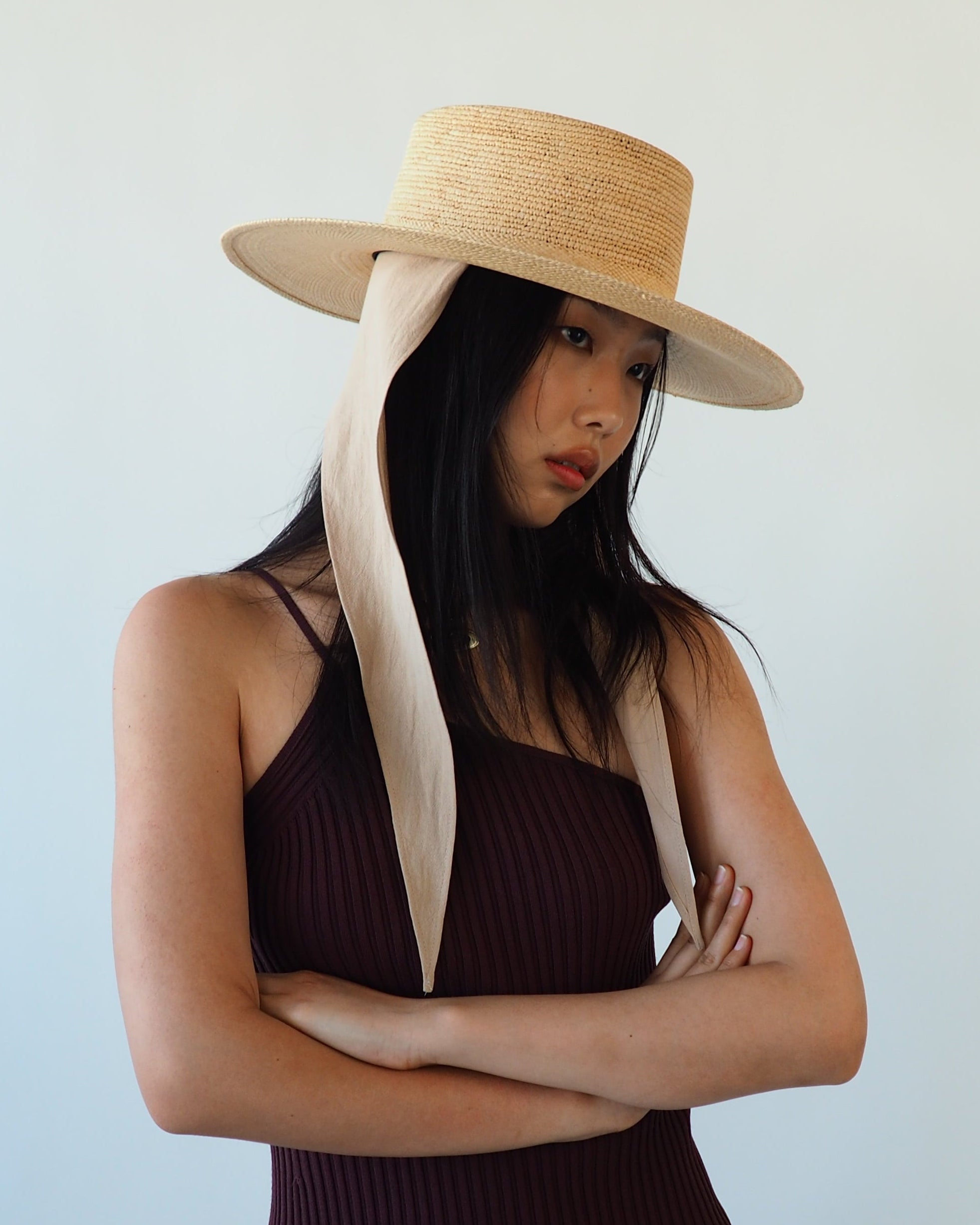 Cielo Hat w. Shade in Tan Toquilla Straw - CLYDE