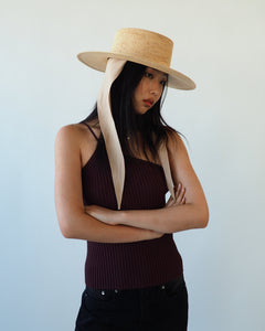 Cielo Hat w. Shade in Tan Toquilla Straw - CLYDE