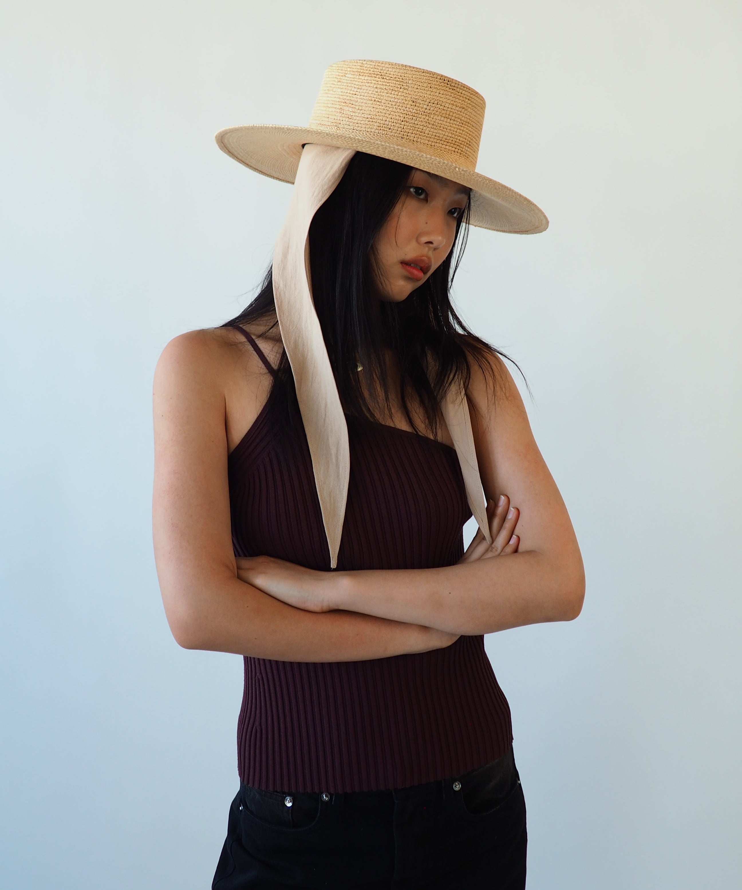 Cielo Hat w. Shade in Tan Toquilla Straw - CLYDE
