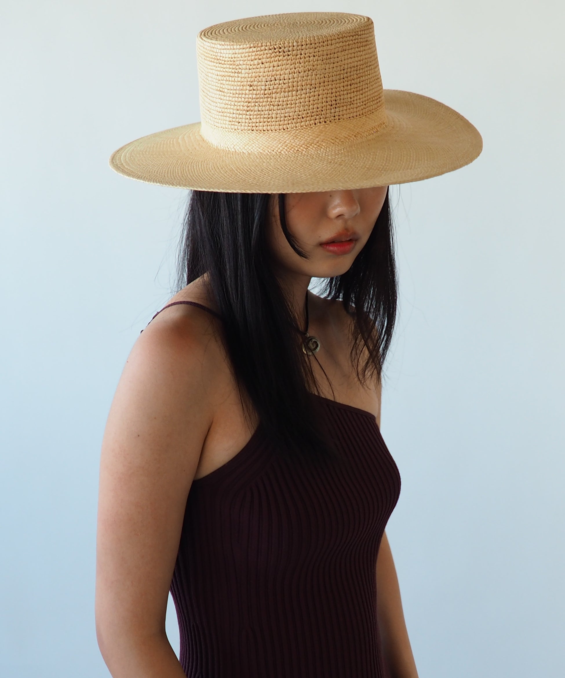 Cielo Hat w. Shade in Tan Toquilla Straw - CLYDE