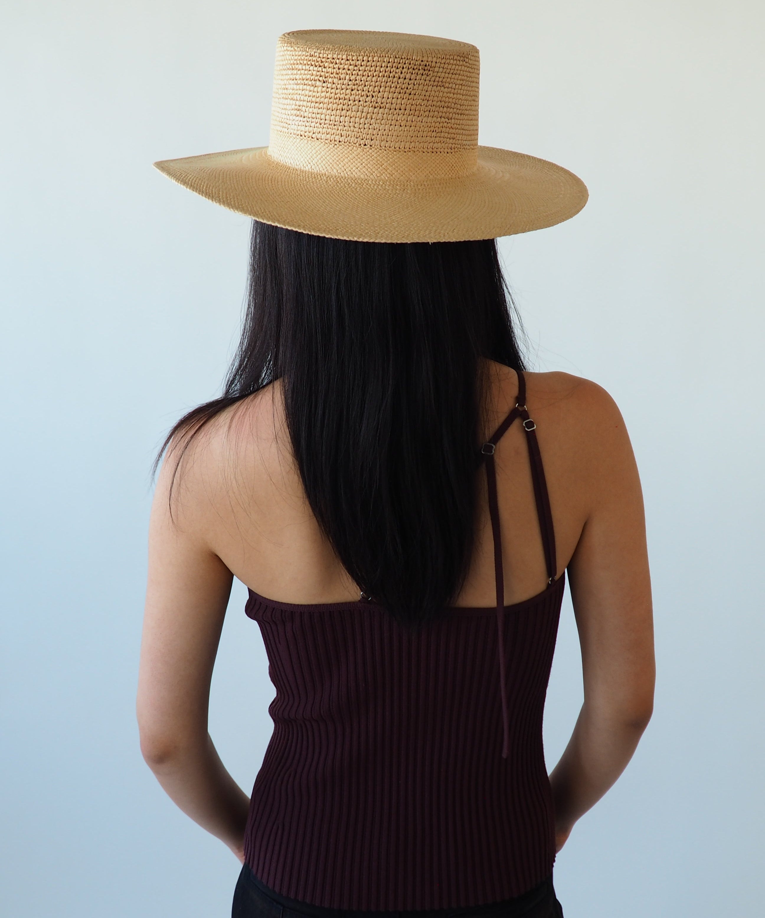 Cielo Hat w. Shade in Tan Toquilla Straw - CLYDE