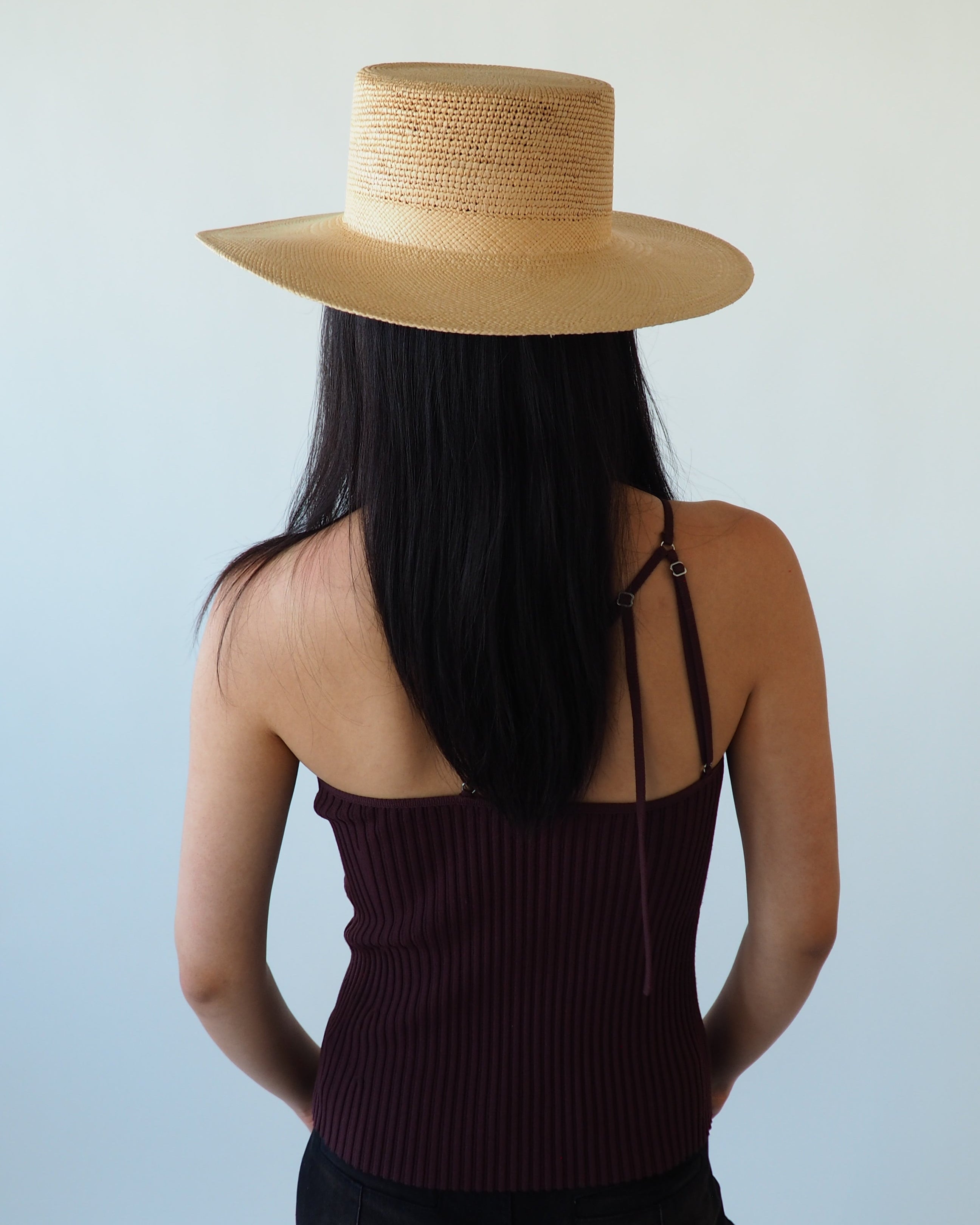 Cielo Hat w. Shade in Tan Toquilla Straw - CLYDE