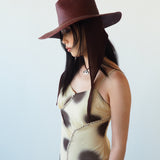 Caro Hat w. Neck Shade in Earth Brown Toquilla Straw