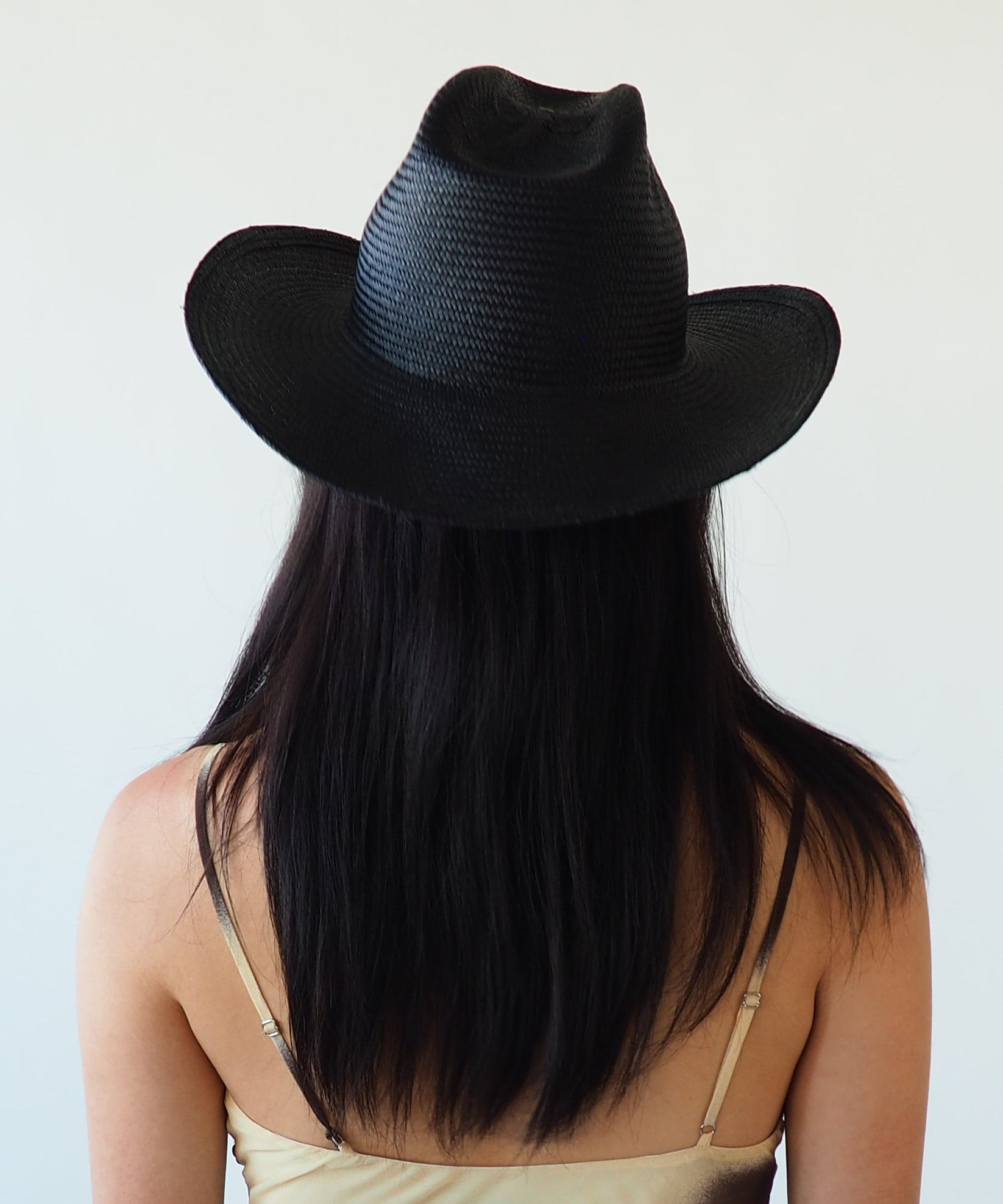 Cowboy Hat in Black Toquilla Straw - CLYDE