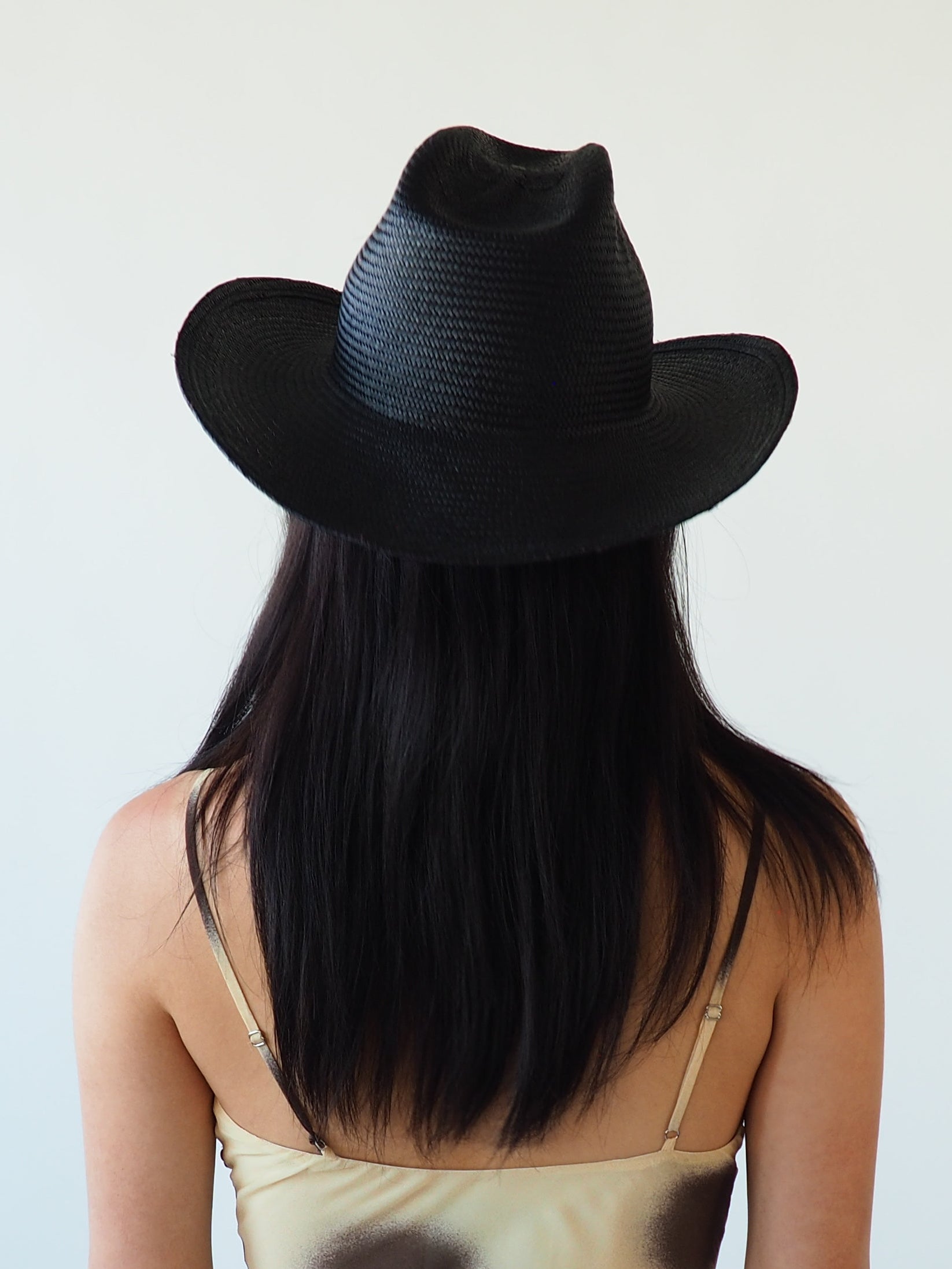 Cowboy Hat in Black Toquilla Straw - CLYDE