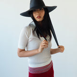 Caro Hat w. Neck Shade in Black Toquilla Straw