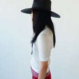 Caro Hat w. Neck Shade in Black Toquilla Straw