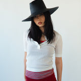 Caro Hat w. Neck Shade in Black Toquilla Straw