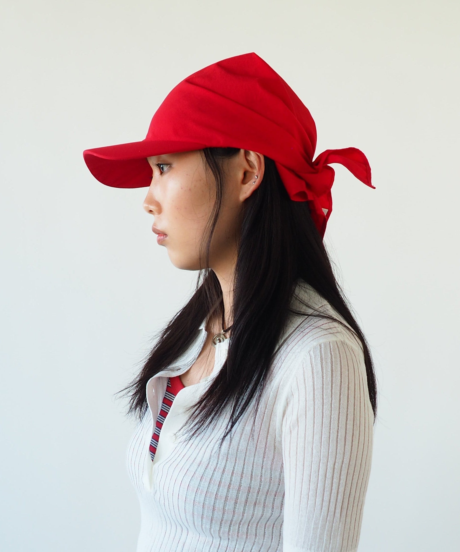 Brim Scarf in Red Nylon - CLYDE