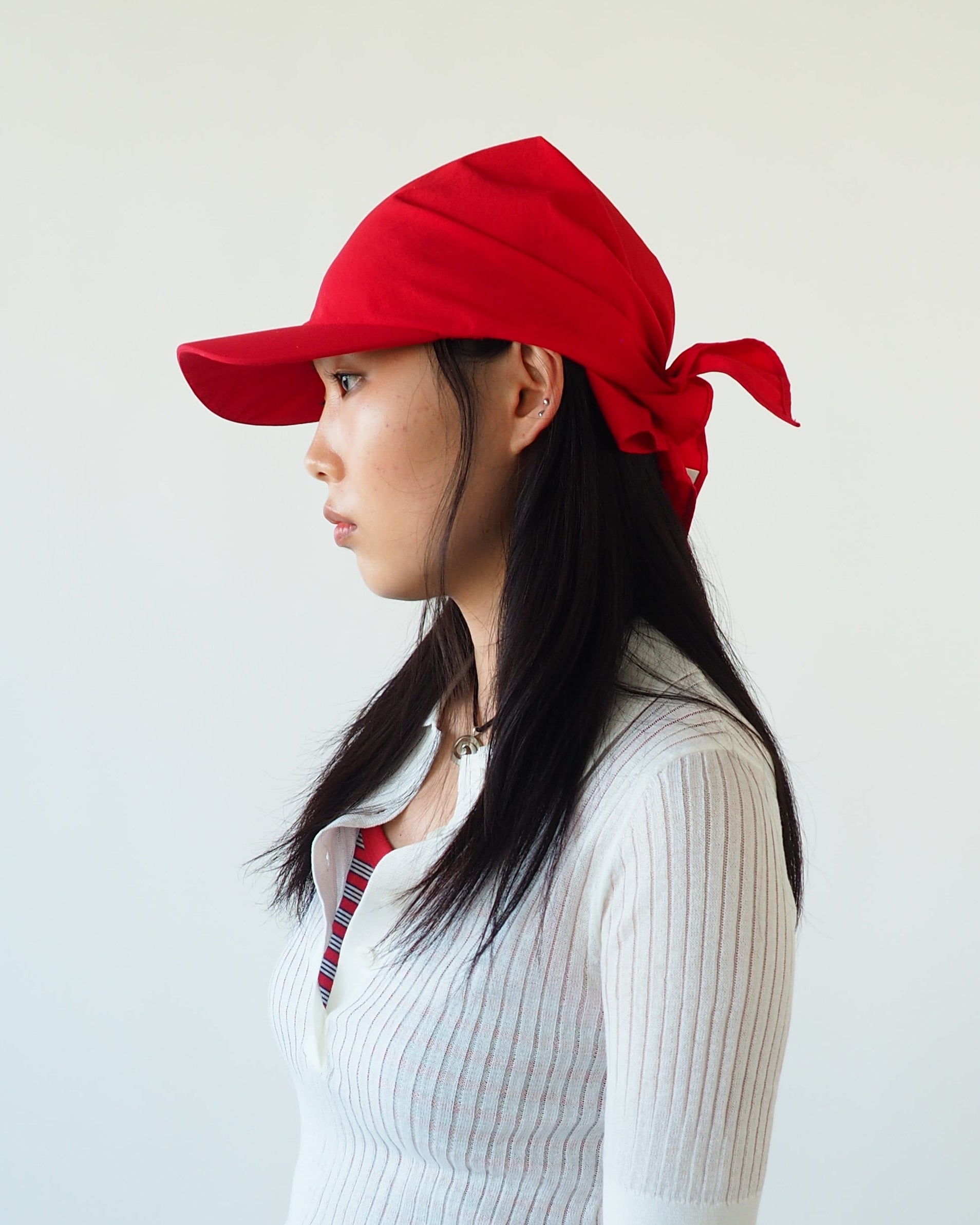 Brim Scarf in Red Nylon - CLYDE